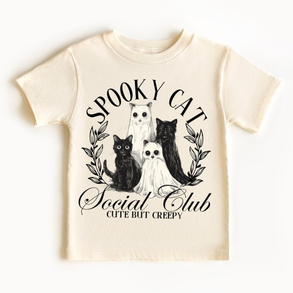 Spooky Cat Social Club, Ghots Cat, Retro Halloween Shirt